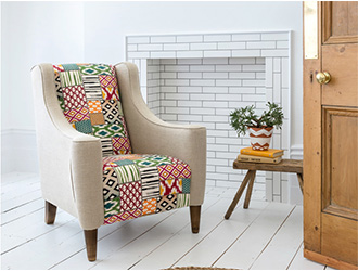 Sennen Chair in Lundy Linen & Muza Print